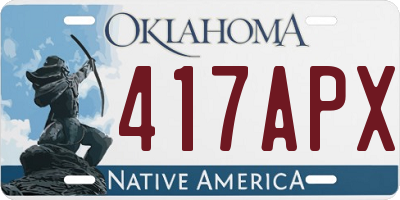 OK license plate 417APX