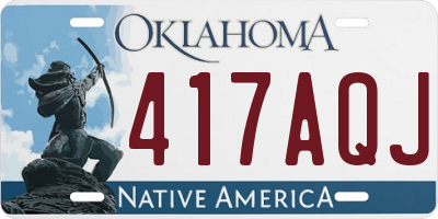 OK license plate 417AQJ