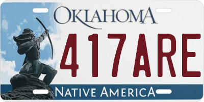 OK license plate 417ARE