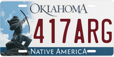 OK license plate 417ARG