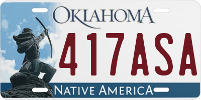 OK license plate 417ASA