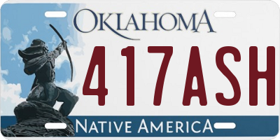 OK license plate 417ASH
