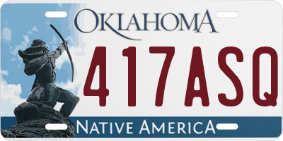 OK license plate 417ASQ