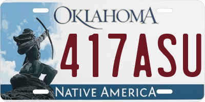 OK license plate 417ASU