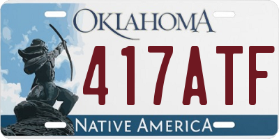 OK license plate 417ATF