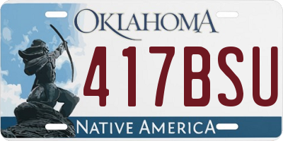 OK license plate 417BSU