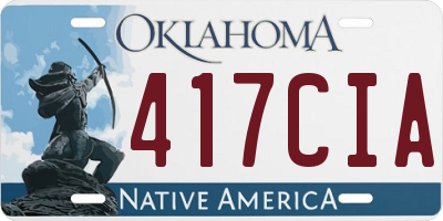 OK license plate 417CIA