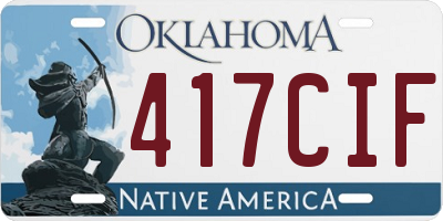 OK license plate 417CIF
