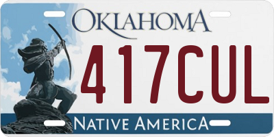 OK license plate 417CUL