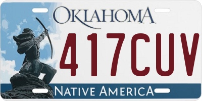 OK license plate 417CUV