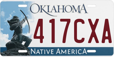 OK license plate 417CXA