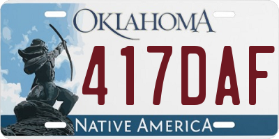 OK license plate 417DAF