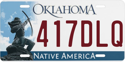OK license plate 417DLQ