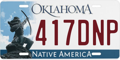 OK license plate 417DNP