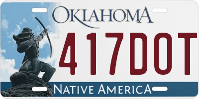 OK license plate 417DOT