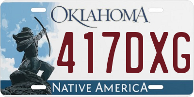 OK license plate 417DXG
