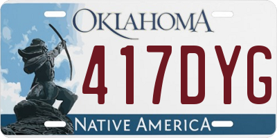 OK license plate 417DYG