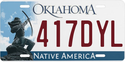 OK license plate 417DYL