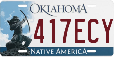 OK license plate 417ECY