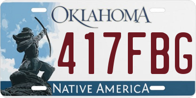 OK license plate 417FBG