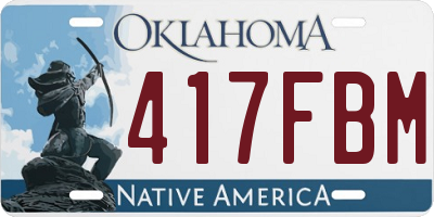 OK license plate 417FBM
