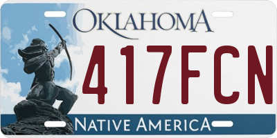 OK license plate 417FCN