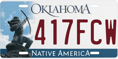 OK license plate 417FCW
