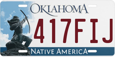 OK license plate 417FIJ