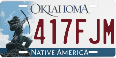 OK license plate 417FJM