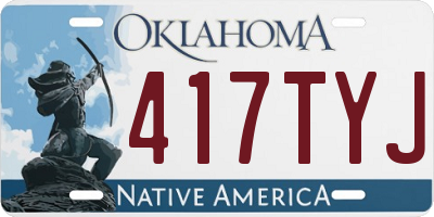 OK license plate 417TYJ