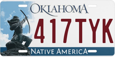 OK license plate 417TYK