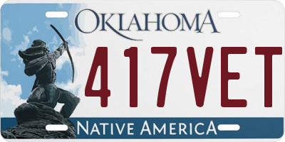 OK license plate 417VET