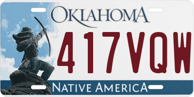 OK license plate 417VQW