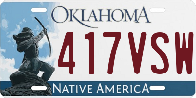OK license plate 417VSW