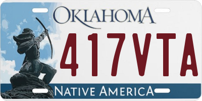OK license plate 417VTA