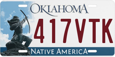 OK license plate 417VTK