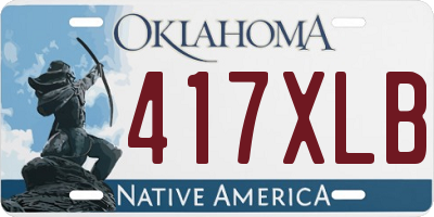 OK license plate 417XLB