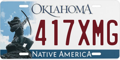 OK license plate 417XMG