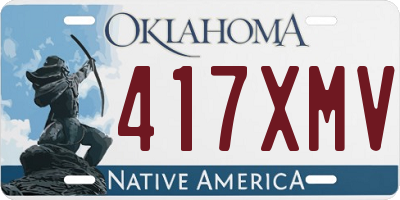 OK license plate 417XMV