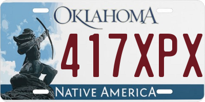OK license plate 417XPX