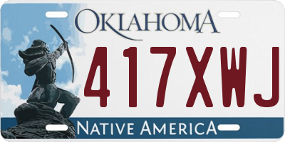OK license plate 417XWJ
