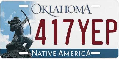 OK license plate 417YEP