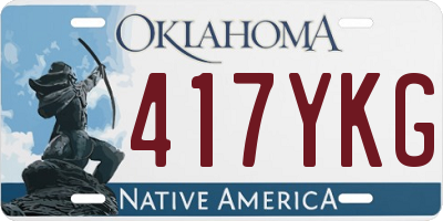 OK license plate 417YKG