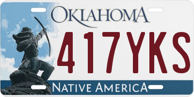 OK license plate 417YKS