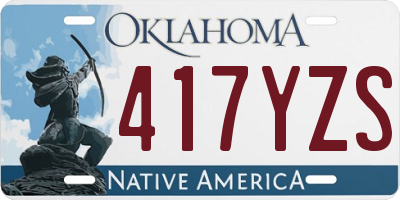 OK license plate 417YZS
