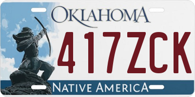 OK license plate 417ZCK