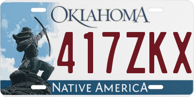 OK license plate 417ZKX