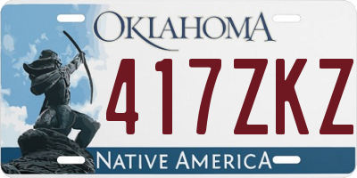 OK license plate 417ZKZ