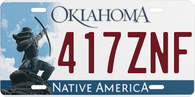 OK license plate 417ZNF