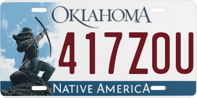 OK license plate 417ZOU